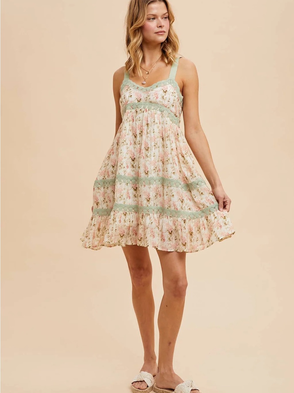 In Loom Floral Ruffle Mini Dress